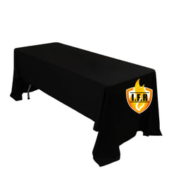 Fire Retardant Scuba Tablecloth – 60"x126" Rectangle Black, Wrinkle Free, Stain Resistant Polyester Cover