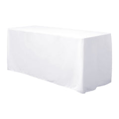 Fitted Polyester 72"x30" Rectangle Tablecloth White - Durable and Easy to Maintain Table Cover for Weddings & Banquets